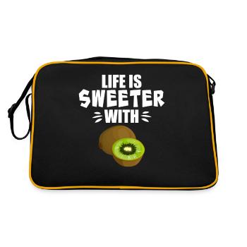 La vie est plus douce avec Kiwi - Sac Retro - noir/or - Dos