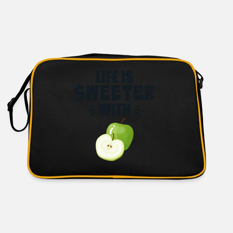 Life Is Sweeter With Apple Fruit Retro Bag