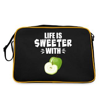 Life Is Sweeter With Apple - Retro Bag - black/gold - Back
