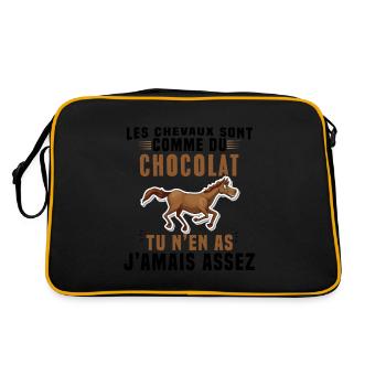 Les chevaux sont comme du chocolat - Sac Retro - noir/or - Dos