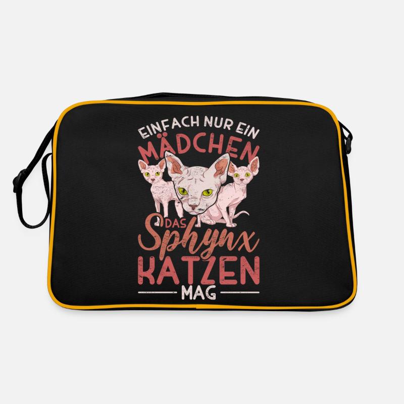 Einfach nur ein Mädchen das Sphynx Katzen mag Retro Tasche