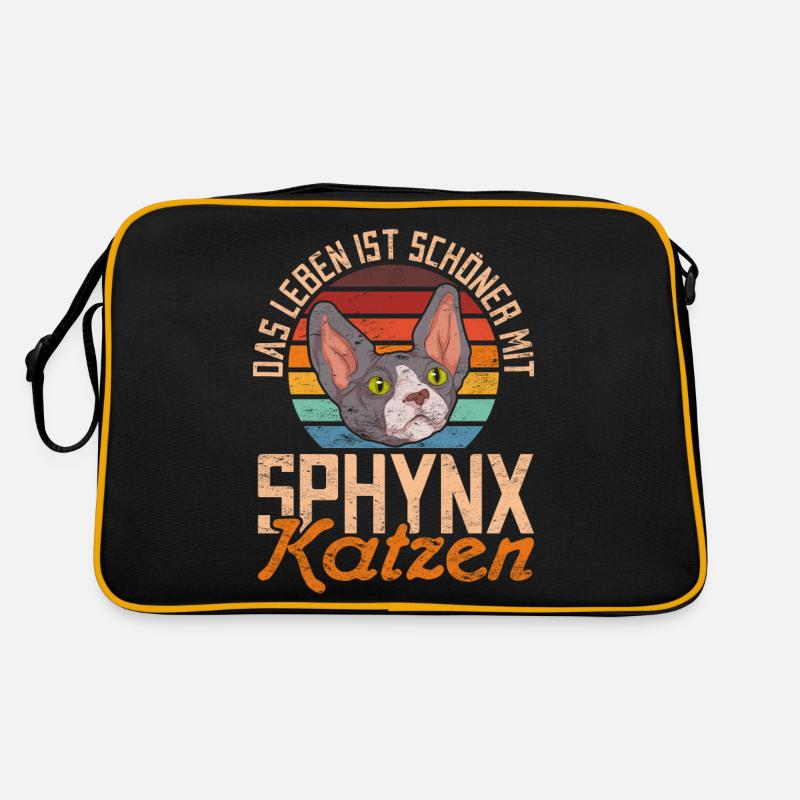 Retro Das Leben ist schöner mit Sphynx Katzen Retro Tasche