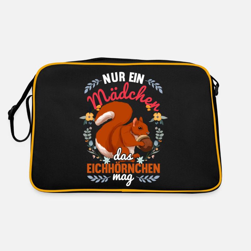 Wald Tier Tierfreund Mädchen Geschenk Eichhörnchen Retro Tasche