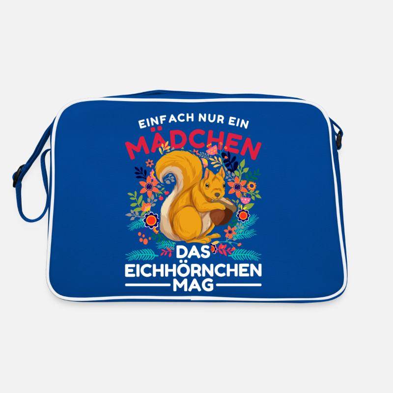 Waldbewohner Blumen Mädchen Geschenk Eichhörnchen Retro Tasche