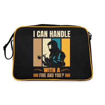 Je peux gérer avec le feu et toi soudeur vintage - Sac Retro - noir/or - Dos