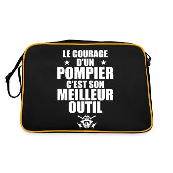 Le courage d'un pompier c'est son meilleur outil - Sac Retro - noir/or - Dos