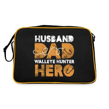 Husband Dad Walleye Hunter Hero - Retro Bag - black/gold - Back
