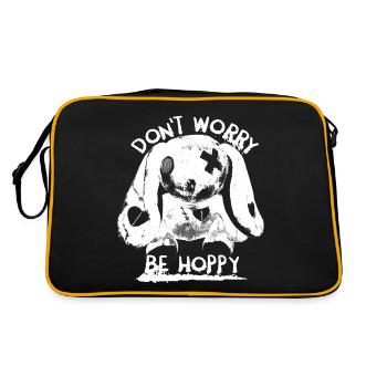Dont Worry Be Hoppy Monster Bunny Rabbit Saying - Retro Bag - black/gold - Back