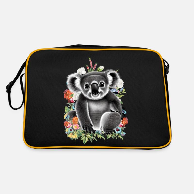 Koala - Retro Tasche - Schwarz/Gold