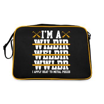 I'm A Welder I Apply Heat To Metal Pieces - Retro Tasche - Schwarz/Gold - Hinten