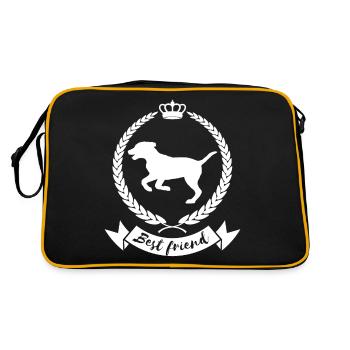 Meilleur ami - chien - Sac Retro - noir/or - Dos