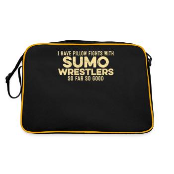J’ai des combats d’oreillers avec des lutteurs de sumo Bon jeu de mots - Sac Retro - noir/or - Dos