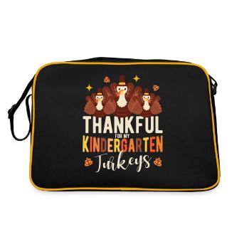 Thankful for my child's fun Thanksgiving - Retro Bag - black/gold - Back