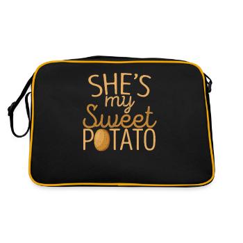 Elle est ma patate douce drôle de Thanksgiving - Sac Retro - noir/or - Dos