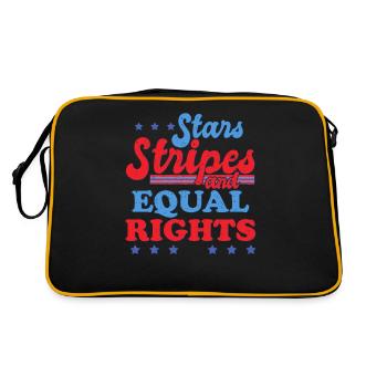 Rayures étoilées et égalité - Sac Retro - noir/or - Dos