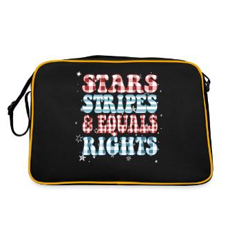 Rayures étoilées et égalité - Sac Retro - noir/or - Dos