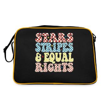 Rayures étoilées et égalité - Sac Retro - noir/or - Dos
