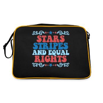 Rayures étoilées et égalité - Sac Retro - noir/or - Dos