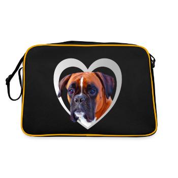 Dog Lovers - Dog Heart - Boxeur allemand - Sac Retro - noir/or - Dos