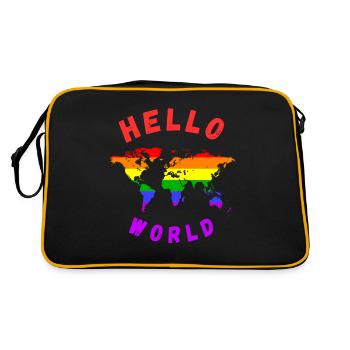 Human Rights Hello World Gifts for LGBT - Retro Bag - black/gold - Back