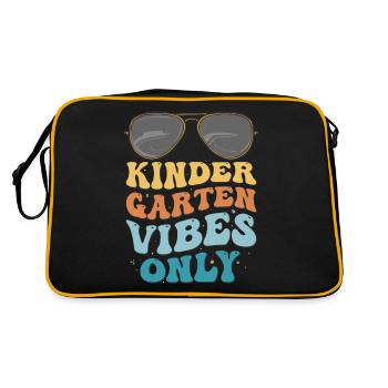 Kindergarten Vibes Only Back to School Vintage - Sac Retro - noir/or - Dos