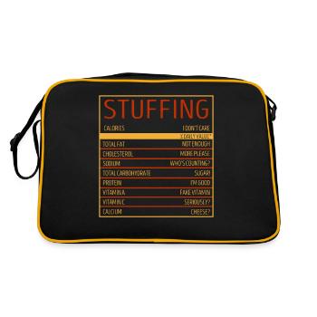 Funny Thanksgiving Filling Food Nutritional Value - Retro Bag - black/gold - Back
