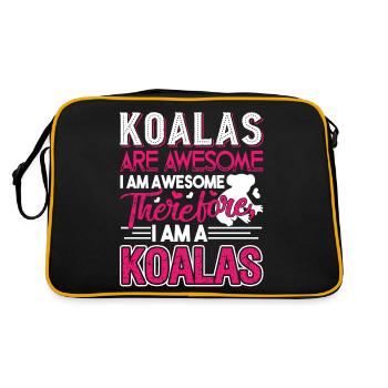 Koala Koalas Are Awesome - Retro Bag - black/gold - Back