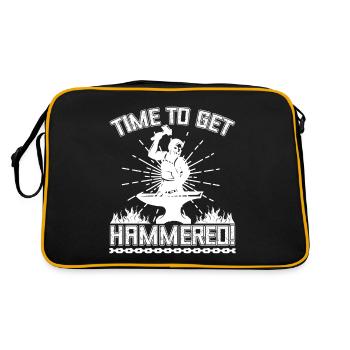 Blacksmithing Time To Get Hammered Gift Idea - Retro Bag - black/gold - Back