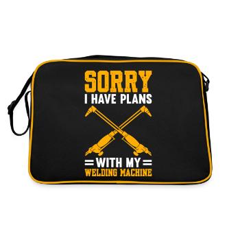 Désolé, j’ai des projets avec ma machine à souder - Sac Retro - noir/or - Dos