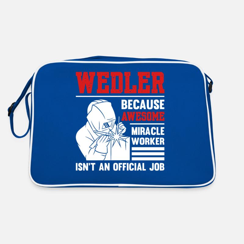 Welder Because Awesome Miracle Worker Retro Tasche