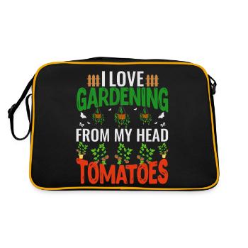 I love gardening from my head tomatoes, gardener - Retro Bag - black/gold - Back