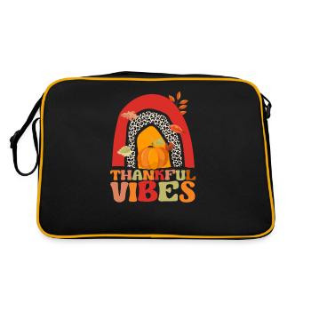 Thankful Vibes Funny Thanksgiving Dinner - Retro Bag - black/gold - Back