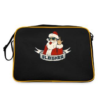 Sleigher Funny Heavy Metal Music Hail Santa Claus - Sac Retro - noir/or - Dos