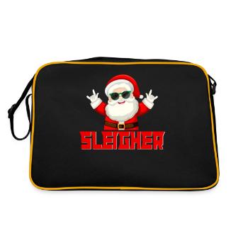 Sleigher Funny Heavy Metal Music Hail Santa Claus - Sac Retro - noir/or - Dos