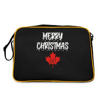 Frohe Weihnachten! Kanada Feiertag Winter Familien - Retro Tasche - Schwarz/Gold - Hinten