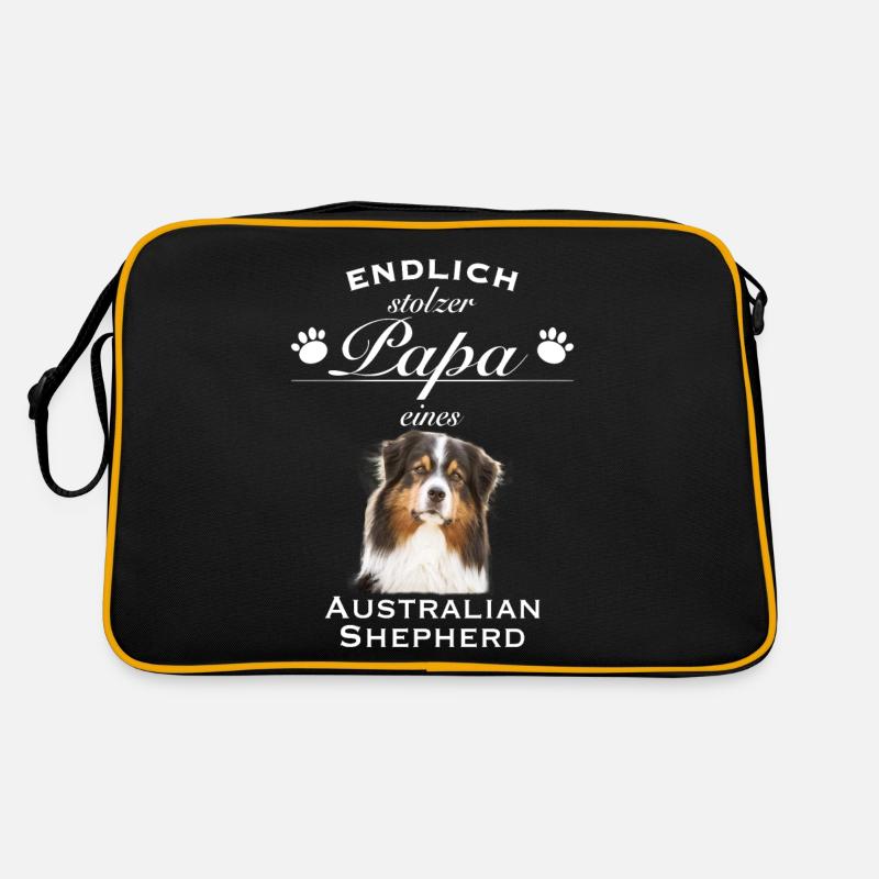 Endlich stolzer Papa - Australian Shepherd Retro Tasche