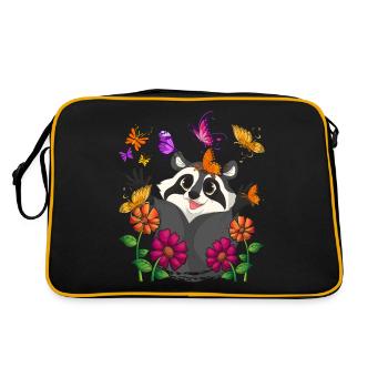 Trash Panda Animal Gift Butterfly Raccoon - Sac Retro - noir/or - Dos