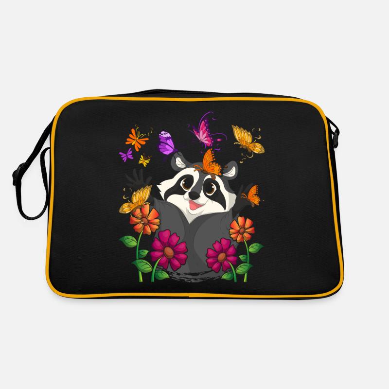 Trash Panda Tier Geschenk Schmetterling Waschbär Retro Tasche