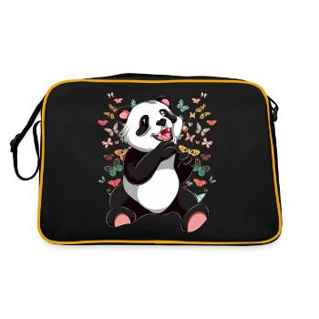 Cadeau animal chinois Panda papillon - Sac Retro - noir/or - Dos