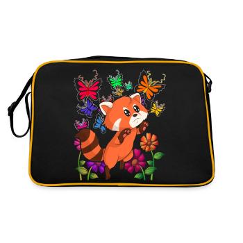 Chine Animal Cadeau Papillon Panda Rouge - Sac Retro - noir/or - Dos