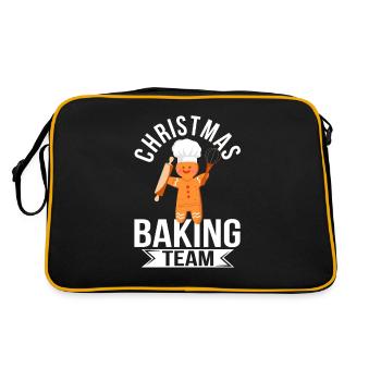 Weihnachtsbäckerei Team Funny Gingerbread Man - Retro Tasche - Schwarz/Gold - Hinten