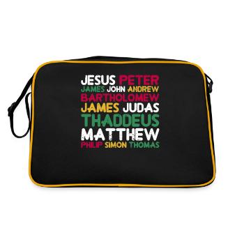Jésus-Christ 12 Apôtres Dieu Cadre Chrétien - Sac Retro - noir/or - Dos