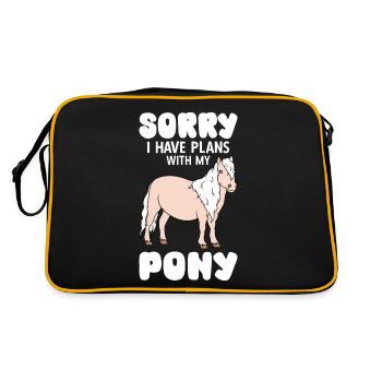 Sorry I Have Plans With My Pony - Retro Tasche - Schwarz/Gold - Hinten
