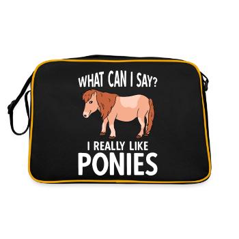 What Can I Say I Really Like Ponies - Retro Tasche - Schwarz/Gold - Hinten