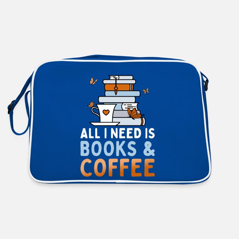 Ich Brauche Bücher Und Kaffee Bücherwurm Lesezitat Retro Tasche