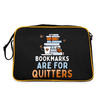 Bookmarks are funny for slackers - Retro Bag - black/gold - Back