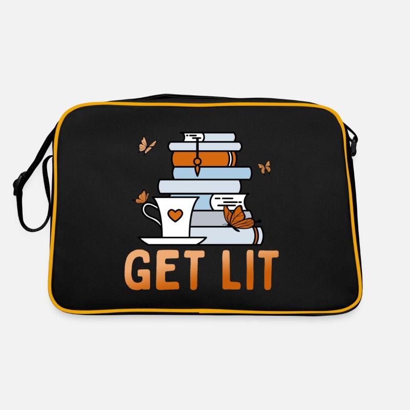 Get Lit Reading Quotes Rat de bibliothèque introverti Sac Retro