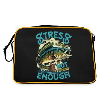 Serenity Through Fishing - Retro Bag - black/gold - Back