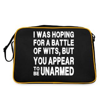 I was hoping for a battle of wits - Retro Bag - black/gold - Back