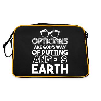 Optician Opticians Angels On Earth - Retro Bag - black/gold - Back